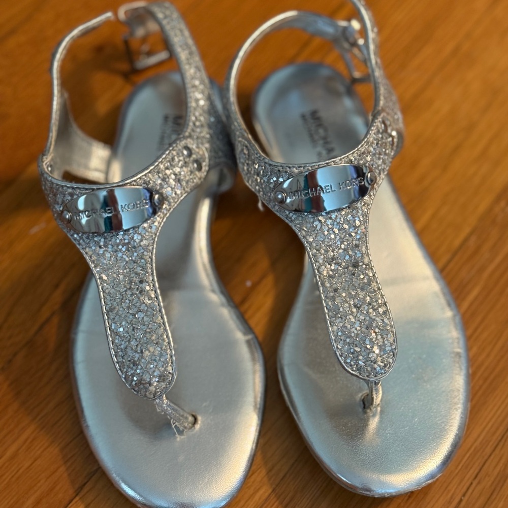 Michael Kors Silver Sandals - Girls